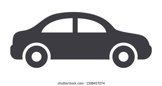 Car Sideview Symbol Icon Isolated On White Background