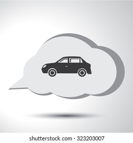 Car sign flat icon