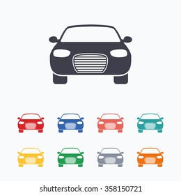 Car sign icon. Delivery transport symbol. Colored flat icons on white background.