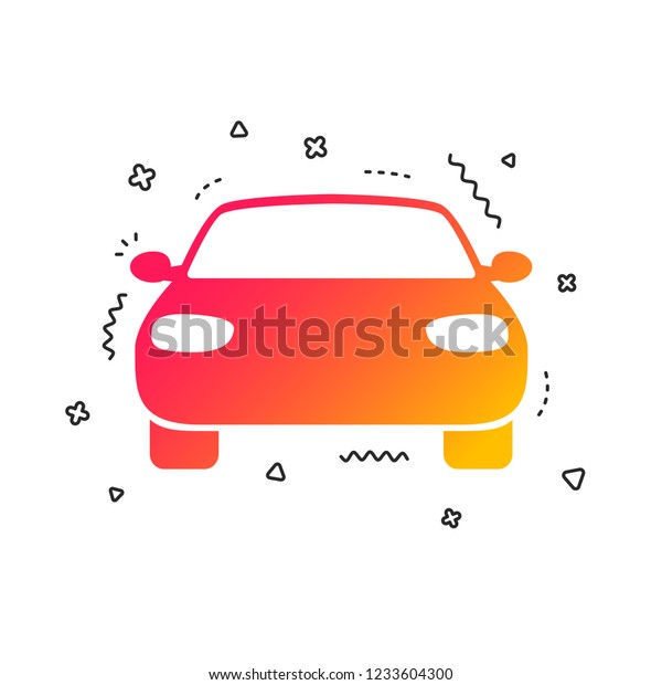 Car sign icon. Delivery\
transport symbol. Colorful geometric shapes. Gradient car icon\
design.  Vector