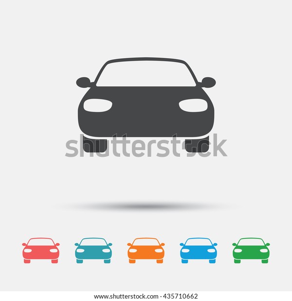 Car sign\
icon. Delivery transport symbol. Graphic element on white\
background. Colour clean flat car icons.\
Vector