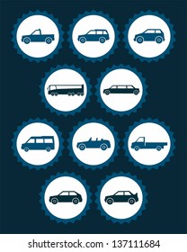 car sign icon label round