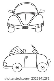 Car sign illustration image. 
Hand drawn image artwork of car. 
Simple cute original logo.
Hand drawn vector illustration for posters, cards, t-shirts.