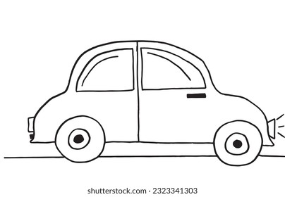 Car sign illustration image. 
Hand drawn image artwork of car. 
Simple cute original logo.
Hand drawn vector illustration for posters, cards, t-shirts.