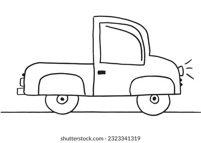 Car sign illustration image. 
Hand drawn image artwork of car. 
Simple cute original logo.
Hand drawn vector illustration for posters, cards, t-shirts.