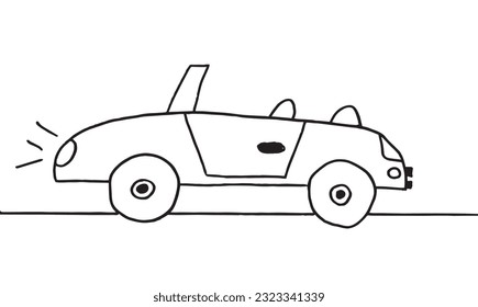 Car sign illustration image. 
Hand drawn image artwork of car. 
Simple cute original logo.
Hand drawn vector illustration for posters, cards, t-shirts.