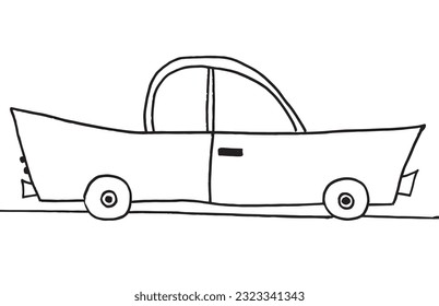 Car sign illustration image. 
Hand drawn image artwork of car. 
Simple cute original logo.
Hand drawn vector illustration for posters, cards, t-shirts.