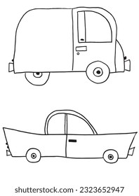Car sign illustration image. 
Hand drawn image artwork of car. 
Simple cute original logo.
Hand drawn vector illustration for posters, cards, t-shirts.