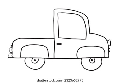 Car sign illustration image. 
Hand drawn image artwork of car. 
Simple cute original logo.
Hand drawn vector illustration for posters, cards, t-shirts.