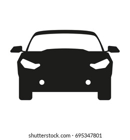 Car sign illustration. Vector. Black icon on white background