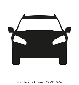 Car sign illustration. Vector. Black icon on white background