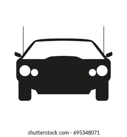 Car sign illustration. Vector. Black icon on white background