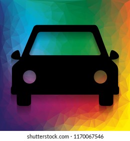 Car sign illustration. Vector. Flat style black icon on white.