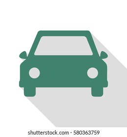 Car sign illustration. Veridian icon with flat style shadow path.