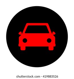 Car sign. Red vector icon