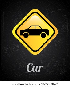 car signal over black background vector illustration 