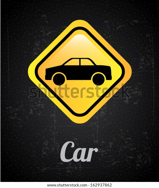 car\
signal over black background vector illustration\
