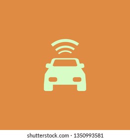 car with signal vector icon. flat design