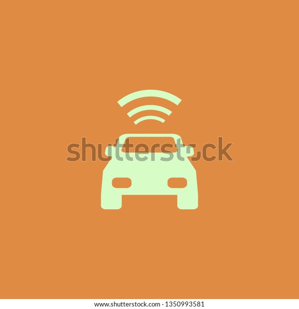 car with signal\
vector icon. flat design