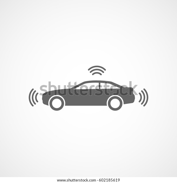 Car Signaling\
Flat Icon On White\
Background