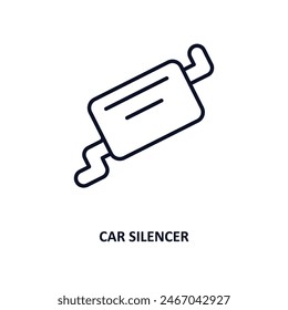 car silencer outline icon.  Thin line icon from car parts collection. Editable vector isolated on white background