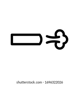 Icono de línea delgada vectorial del silenciador de camión 