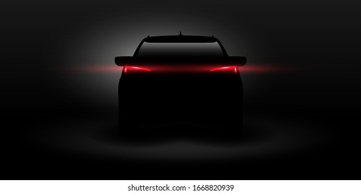 Car silhouette. Back view. Vector illustration. Isolated.