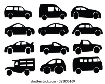 car silhouette collage set