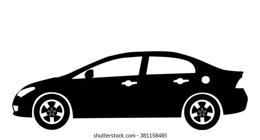 Car Silhouette. Compact Car