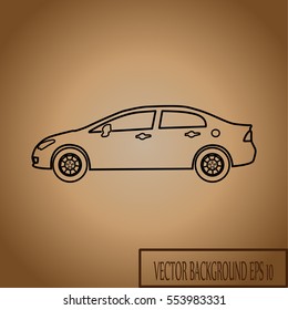 car silhouette. Compact car