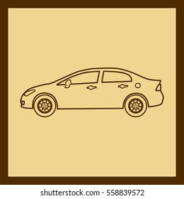 car silhouette. Compact car