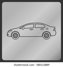 car silhouette. Compact car