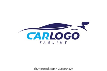 car silhouette concept logo design. car garage vector illustration.