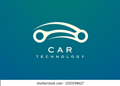 Car silhouette design. Minimalist and simple in gold color.