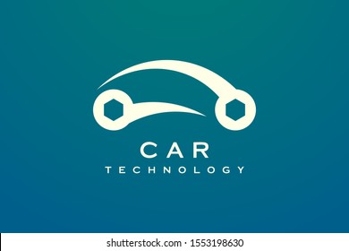 Car silhouette design. Minimalist and simple in gold color.
