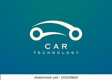 Car silhouette design. Minimalist and simple in gold color.