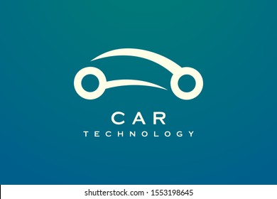 Car silhouette design. Minimalist and simple in gold color.