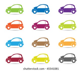 silueta de coche de diferente color