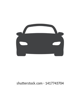 Car silhouette front icon symbol vector