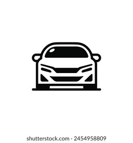 Icono de silueta de coche. Vista frontal. Ilustración vectorial	