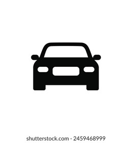 Car silhouette icon. Front view. Vector illustration