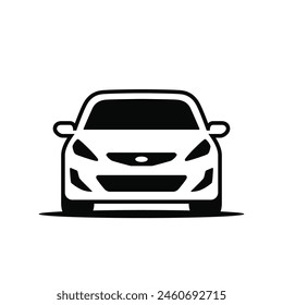 Car silhouette icon. Front view. Vector illustration