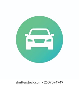 Car silhouette icon. Front view. Vector illustration