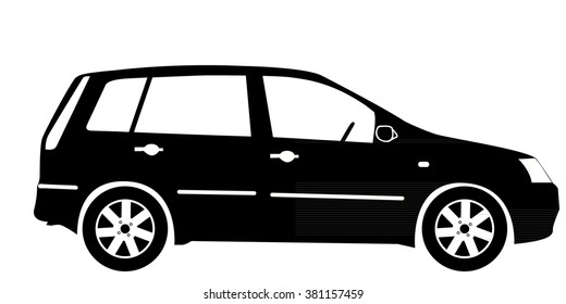 car silhouette icon. Mid-size car