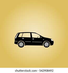 car silhouette icon. Mid-size car