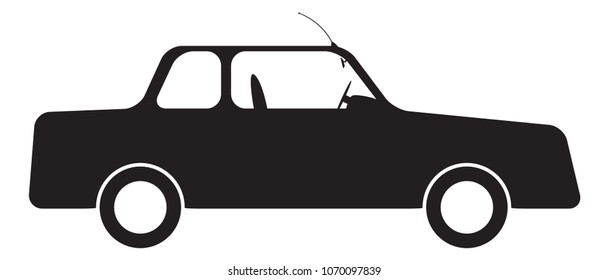 A car silhouette isolated on a white background