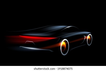 Silhouette de automóvil con efecto de luz y movimiento