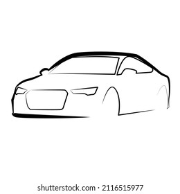 car silhouette line art vector design