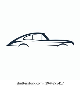 plantilla de vector de línea de silueta de coche	
