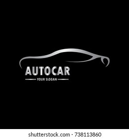 Car Silhouette Logo Template in simple and elegant style. Vector Illustration eps.10